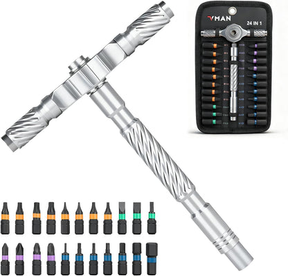 VMAN Ratchet Screwdriver Set, magnetic Screwdriver sets, S2 Steel Bits, DIY Combination Flexible Shaft, Suitable for Furniture Assembly, Precision Electrical Appliance Repair, Bicycle Tools