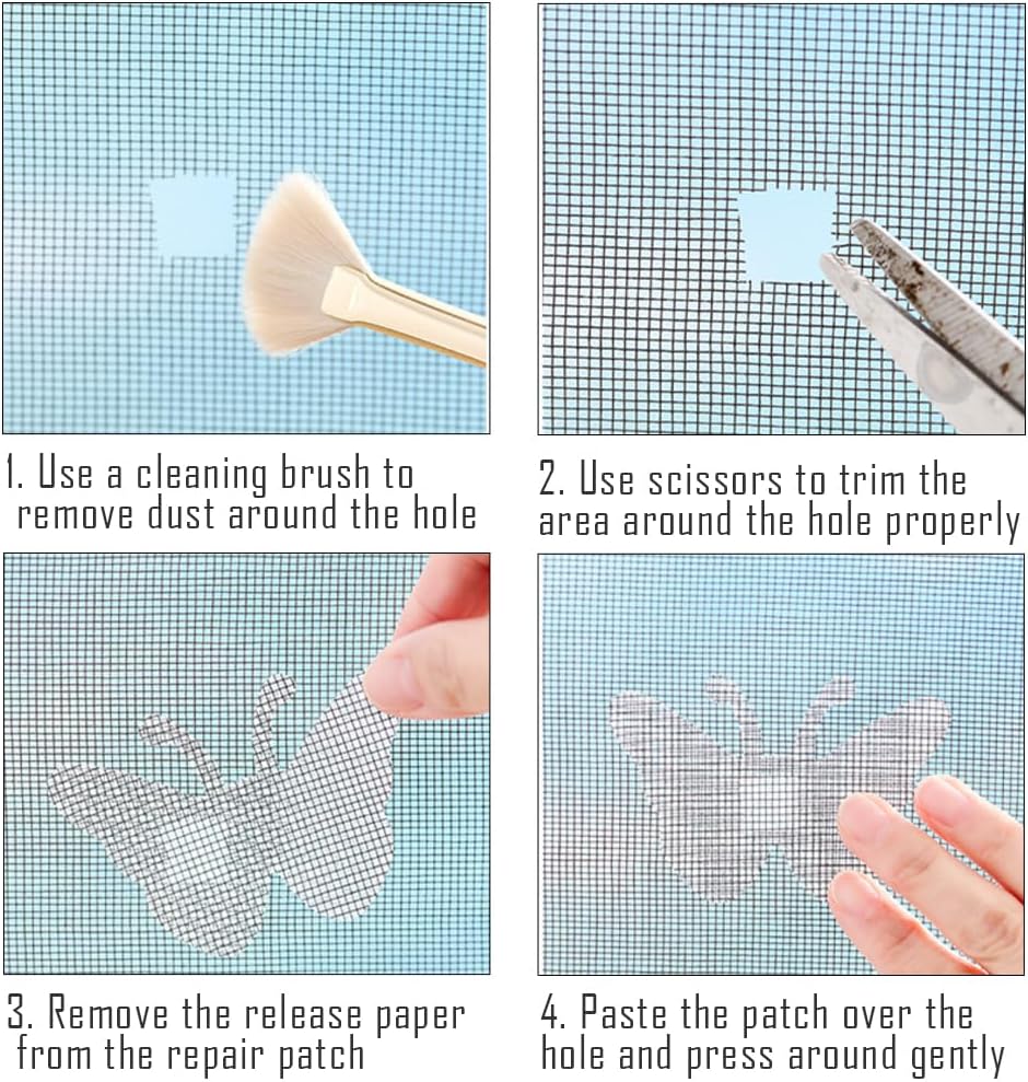 10Pcs Door Window Screen Repair Patch Set, Sliding Pet Mesh Screen Door Repair Patches, Strong Adhesive Screen Repair Stickers for Repair Holes Tearing(Cat)