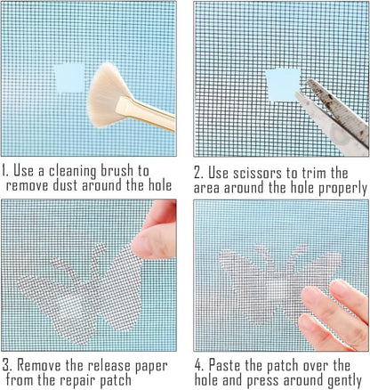 10Pcs Door Window Screen Repair Patch Set, Sliding Pet Mesh Screen Door Repair Patches, Strong Adhesive Screen Repair Stickers for Repair Holes Tearing(Cat)
