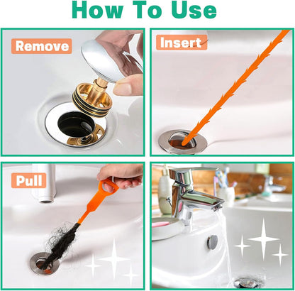 Drain Snake Hair Drain Clog Remover - 3 Pack Shower Snake Sink Unclogger Tool with Exquisite Packaging