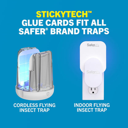 Safer Home Indoor Plug-In Fly Trap - SH502 - Effective Fruit Fly Traps for Indoors, Gnat Traps for House Indoor, 400 Sq Ft Protection - Style: 1 Device + 2 Glue Cards