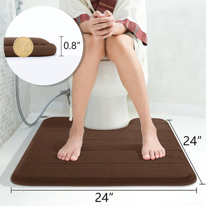 Yimobra Memory Foam Bath Mat, Super Soft Absorbent Bathroom Rug Non Slip, Quick Dry, Machine Washable Floor Carpet for Tub Shower, Home Decor Accessories, 24x17, Grey