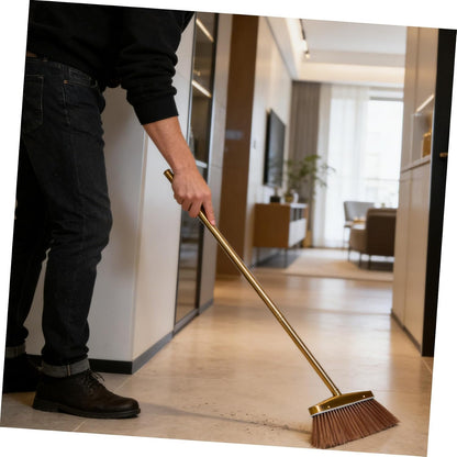 Thick Stainless Steel Broom with Detachable Handle, Weather Resistant Heavy Duty House Broom for Indoor and Outdoor Patio Yard Cleaning