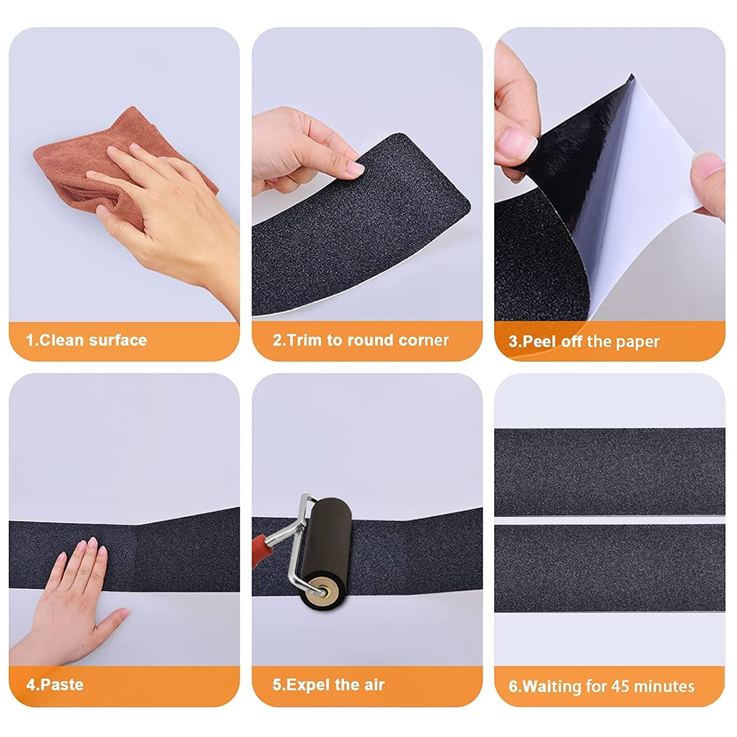 Qingluan Grip Tape, Heavy Duty Anti Slip Tape for Stairs Outdoor/Indoor Waterproof 4" x 33 ft, Safety Non-Slip Roll for Stair Step Traction Treads Stair Non Slip Strips Grey