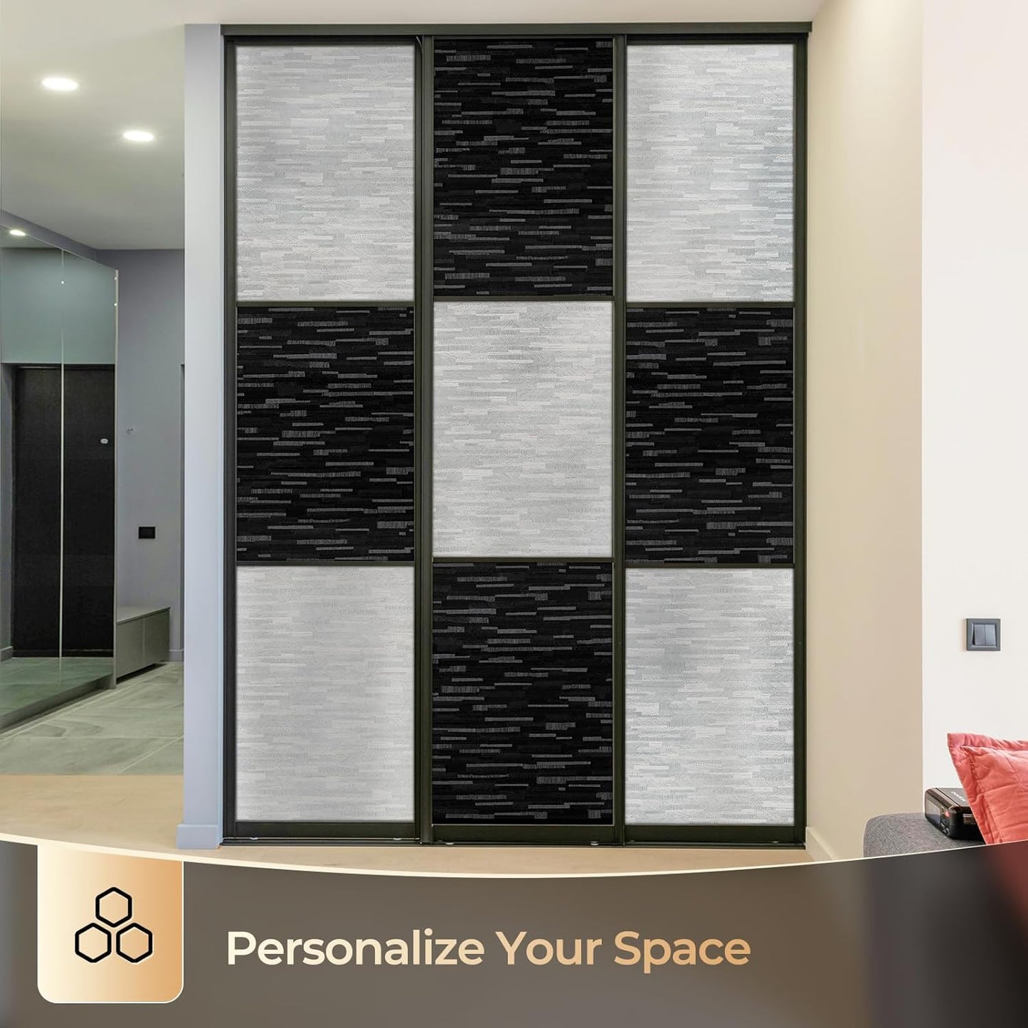 rabbitgoo Window Privacy Film Frosted Glass Film Removable Vinyl Door Coverings UV Blocking Decorative Static Cling Non-Adhesive Window Clings Sticker for Home Decor, 17.5 x 78.7 Inches