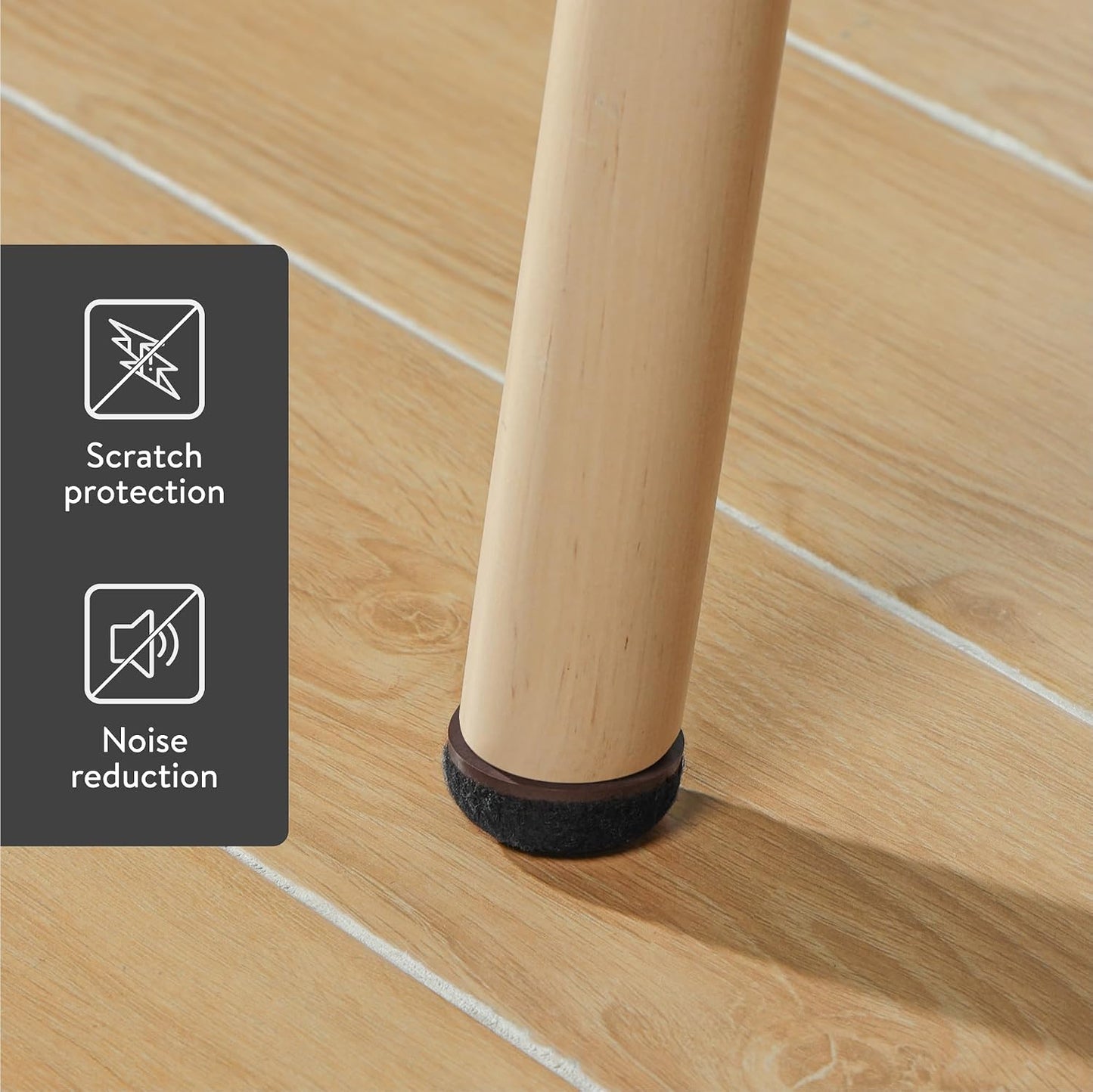 Aneaseit Felt Furniture Pads - Round Chair & Table Leg Protection for Hardwood Floors - Heavy Duty Floor Protectors - Pad Sliders for Chair Legs - 1 inch (25mm) 8 Pack - Black