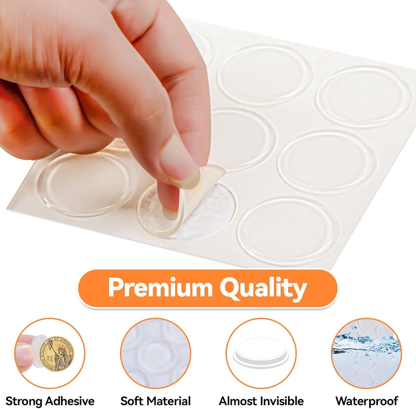 4PCS Long Furniture Bumpers - Wall Protector Guards, Fridge Door Stopper, 5.5x0.7x0.2inches