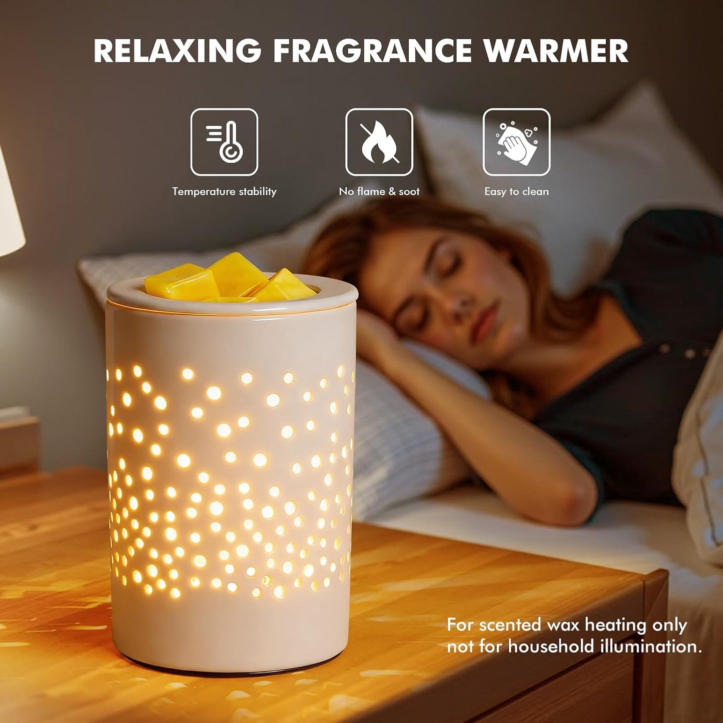 Bobolyn Wax Melt Warmer with Timer Ceramic Electric Candle Warmer Lamp with Timer and Dimmer for Scented Melts Wax Burner Fragrance Wax Melter for Home Office Bedroom Decor Gift for Mom Women