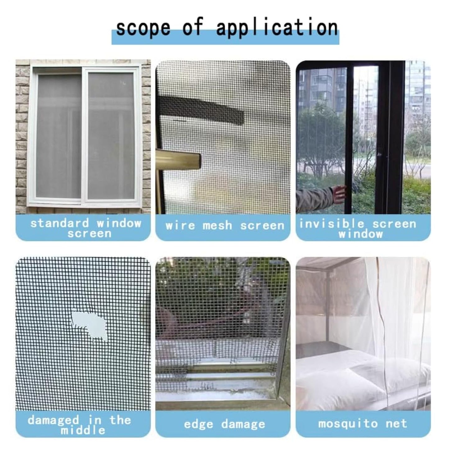 Heavy Duty Self-Adhesive Screen Repair Strip, Fiberglass Mesh Tape for Window and Door Screens – Quick Fix for Holes, Tears, and Rips
