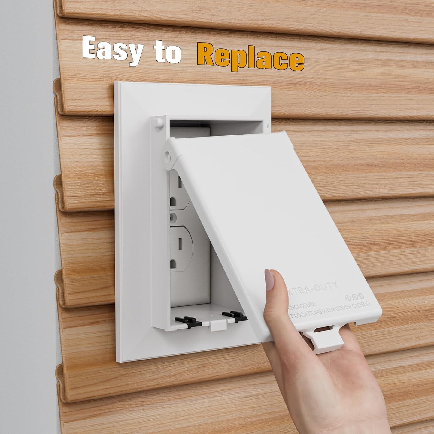 2Pcs Recessed Outlet Box Cover, DBVC-1 Replacement Cover, UV Rated, Weather-Proof, Type 3r Enclosure Cover Compatible with DBVR/DBVS/DBVM Series, 60VC, and Other Outlet Box.
