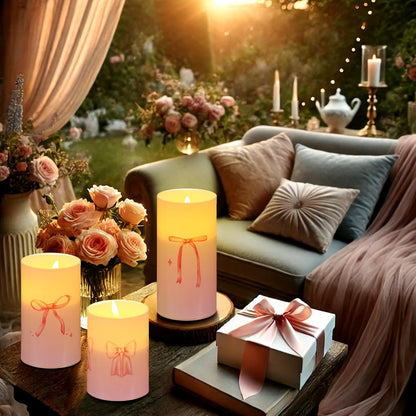 Tujoe 3 Pcs Summer Ocean Flameless Candles Teal Beach LED Battery Pillar Candles Set Battery Operated Coastal Nautical Decorations Flickering Gifts with Remote Decorations for Holiday