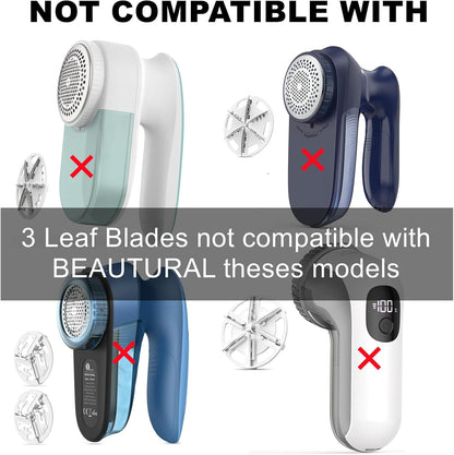 (ONLY for 3-Leaf) Compatible with Beautural Fabric Shaver Replacement Blades,Sweater Defuzzer Refills Fit for Beautural Fabric Shaver and Lint Remover Replacement Blades,3Pcs