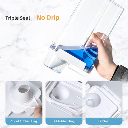 G2 GO2GETHER Laundry Detergent Container,2Pack -68oz Laundry Detergent Dispenser with 5 labels for Laundry Room, Laundry Scent Beads, Powder,Bleach,Soap,Fabric Softener Storage and Organization.
