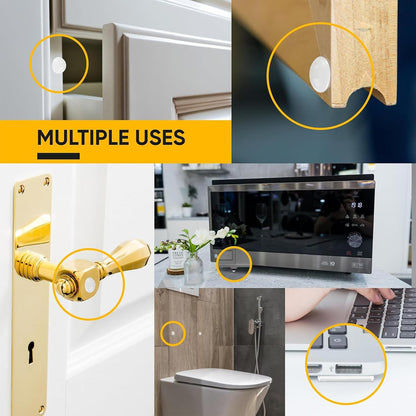 128 Clear Cabinet Bumper Pads – Self-Adhesive Silicone Set with 5 Unique Shapes for Doors, Drawers & Furniture – Premium Sound Dampening Pads for Surface Protection