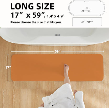 TYUU Bath Mat, Bathroom Rugs Non Slip Washable Thin Absorbent Quick Dry Bath Mat Fits Under Door Bathroom Floor Mat Perfect for Bath, Shower, or Sink 16"x24" Dark Grey