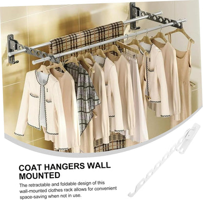 Alipis Clothing Drying Rack Foldable Towel Holder Wall Mounted Garment Hanger Space-Saver Easy Installation White