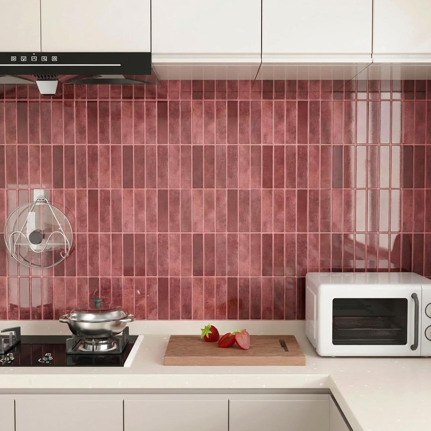 Peel and Stick Backsplash Tile for Kitchen, 10 Sheets, 11.42''x9'' | Beige Gray 3D Self Adhesive Wall Tile Back Splash for Kitchen, Bathroom, Laundry Room