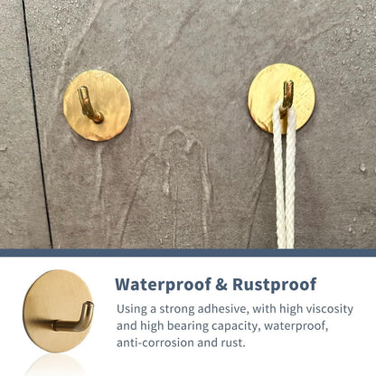 Rise age Adhesive Hooks Heavy Duty Waterproof in Shower Hooks for Hanging Loofah, Towels, Clothes, Robes for Bathroom Removable Adhesive Wall Hooks Door Hook Stainless Steel Black Stick on Hooks 4 Pcs