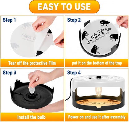 2 Pack Flea Traps for Inside Your Home, Indoor Flea Traps with 8 Sticky Pads, Flea Monitoring Trap for Home, Sticky Insect Catcher for Fleas, Moths & Gnats