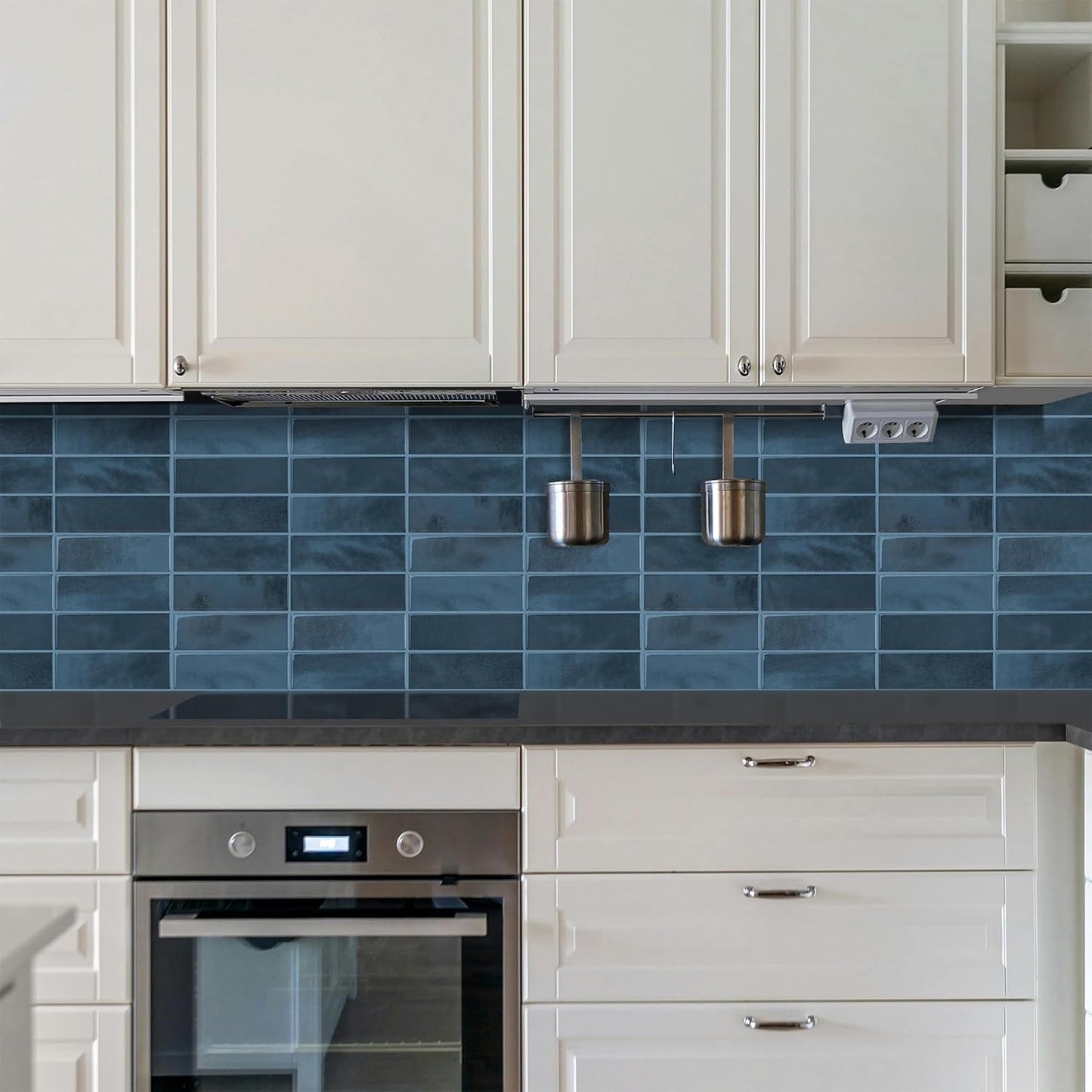 White Peel and Stick Backsplash Tiles for Kitchen, 10-Pack Self-Adhesive Waterproof Vinyl Bathroom Wall Tile(12 * 12 inches)