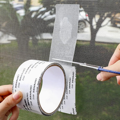 JacobsParts Window Screen Repair Patch Adhesive Fiberglass Mesh Hole Repair Tape 2" 6.5ft (White)