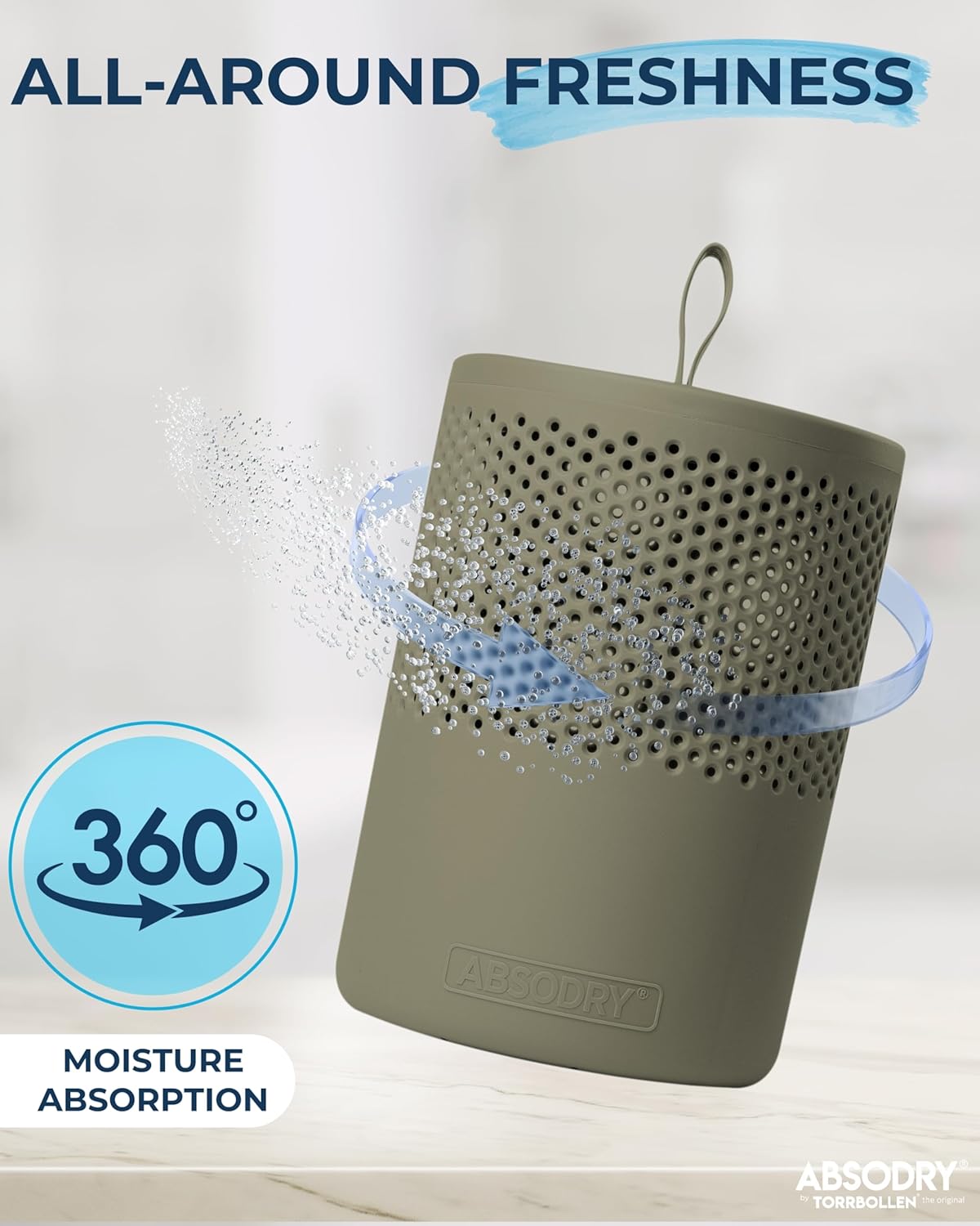 Absodry by Torrbollen Moisture Absorber 1.3lb Bag — Dehumidifier for Bedroom, Electricity & Battery Free Dehumidifiers for Home, Air Freshener and Purifier for Home Up to 90 Days, 269 ft² (White)