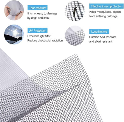 Pololo Fiberglass Screen Roll High Visibility and Durable Screen Easy to DIY Repair or Rescreen Window and Door Screen