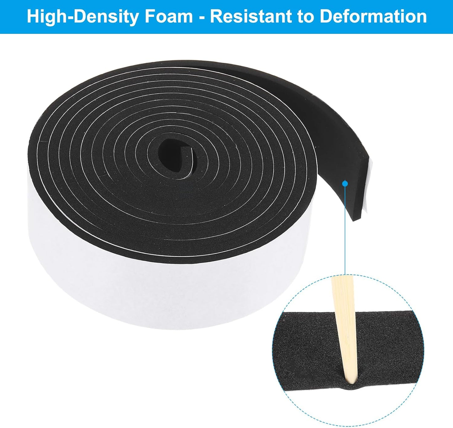 PATIKIL Weather Stripping Door Seal Strip, 3/8 Inch x 1/4 Inch x 32 Ft Self Adhesive Soundproof High Density Foam Tape Insulation for Door Window Air Conditioning, White - Colors A