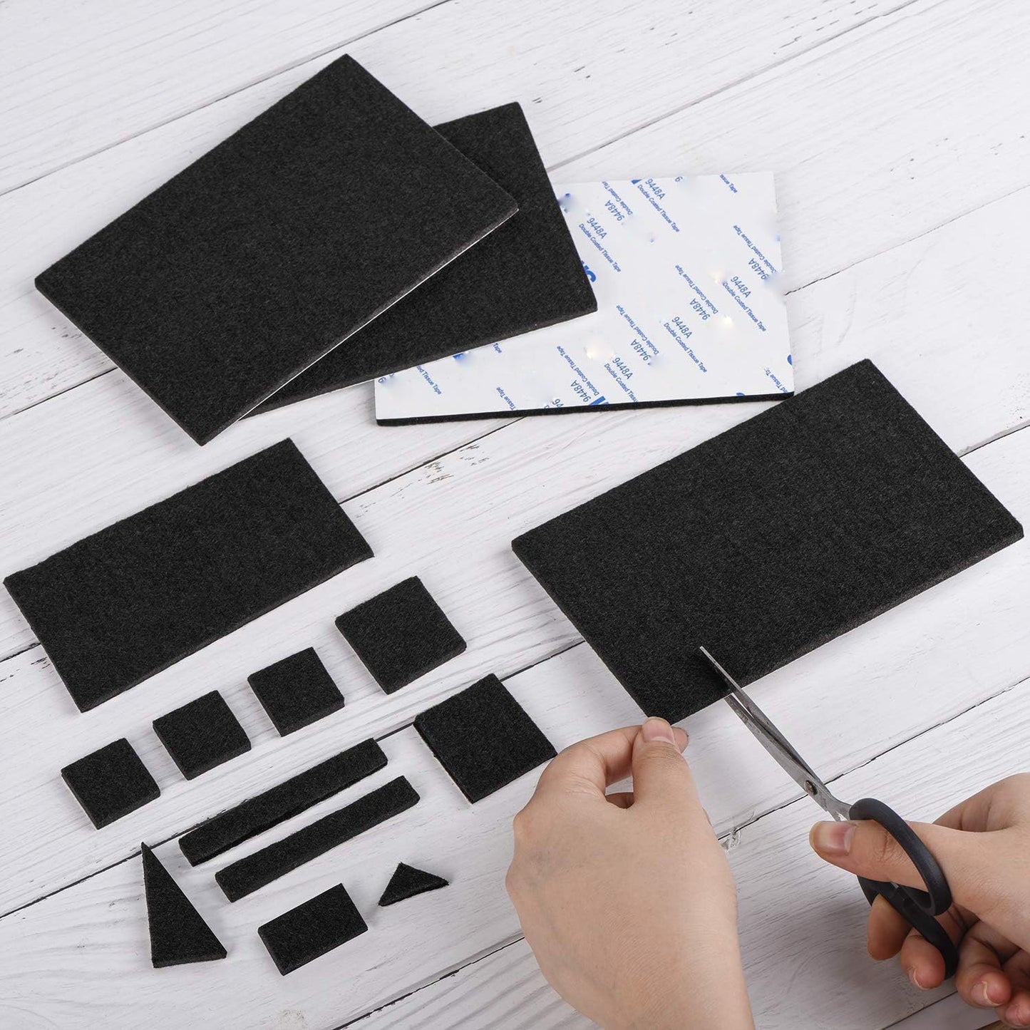 Square Felt Pads for Chair Legs, Square Felt Furniture Pads 1 inch 48 Pieces Pack Brown, Furniture Pads for Hardwood Floor 5mm Thick