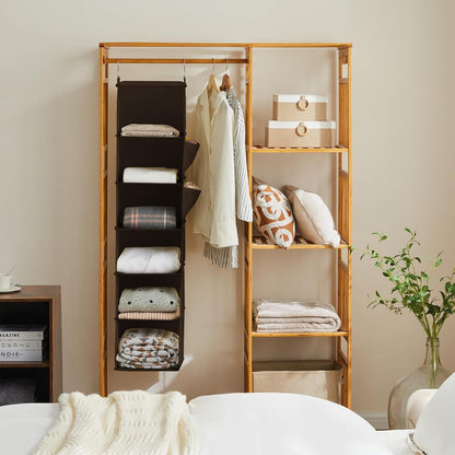 YOUDENOVA Hanging Closet Organizer, 6-Shelf Closet Hanging Storage Shelves, 2 Packs, Grey