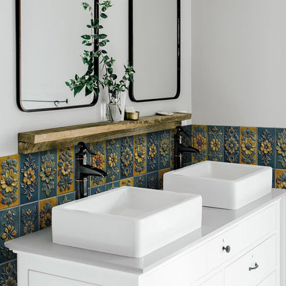 VICCI 32Pcs Tile Decals - Peel and Stick Kitchen Backsplash - Decorative Wall Tiles Stickers 8" x 4" Self-Adhesive Waterproof Removable for Bathroom Cabinets Home DIY Projects Decor
