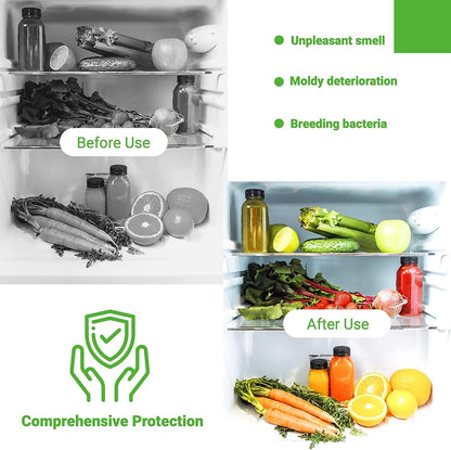 AZPAKO Refrigerator Deodorizer (1 Pack) - Natural Bamboo Activated Charcoal Fridge Deodorizer - Effective Than Baking Soda - Activated Carbon Smell Remover, Fridge and Freezer Odor Eliminator (1)