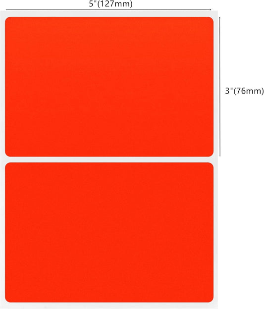 Hybsk 3 x 5 inch Rectangular Inventory Labels Permanent Fluorescent Color Code Organizer Labels (5 Colors)