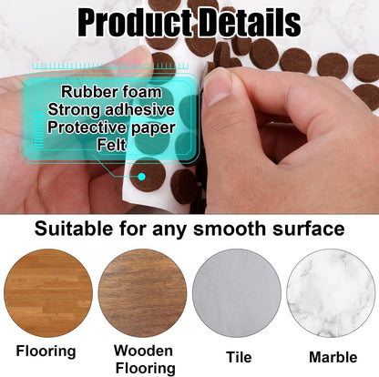 96pcs Felt Pads for Cabinet Door, 1.3cm/1/2in Round Thick Quite Small Cupboard Bumpers Self Adhesive Sticky Felt Dots Furniture Tools for Kitchen Furniture Floor Drawers Table Chair Legs Feet (Black)