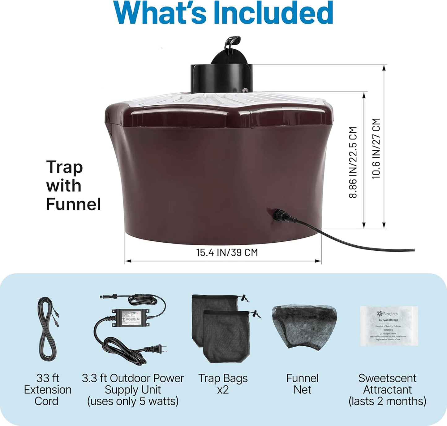 Biogents Mosquitaire Outdoor Mosquito Trap with CO₂ Booster & Sweetscent Lure | Eco-Friendly, Pesticide-Free, Pet-Safe Repellent Alternative | Electric Catcher for Comprehensive Mosquito Control