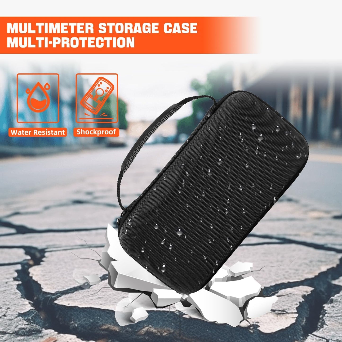 Carrying Case for Fluke1587 FC/ 87-V/ 87V Max/ 88V/ 15B+/ 17B+/ 1503/1507/1508/1577/3000 FC Multimeter Testers and Accessories, Multimeter Storage Bag Organizer Box (Case Only)