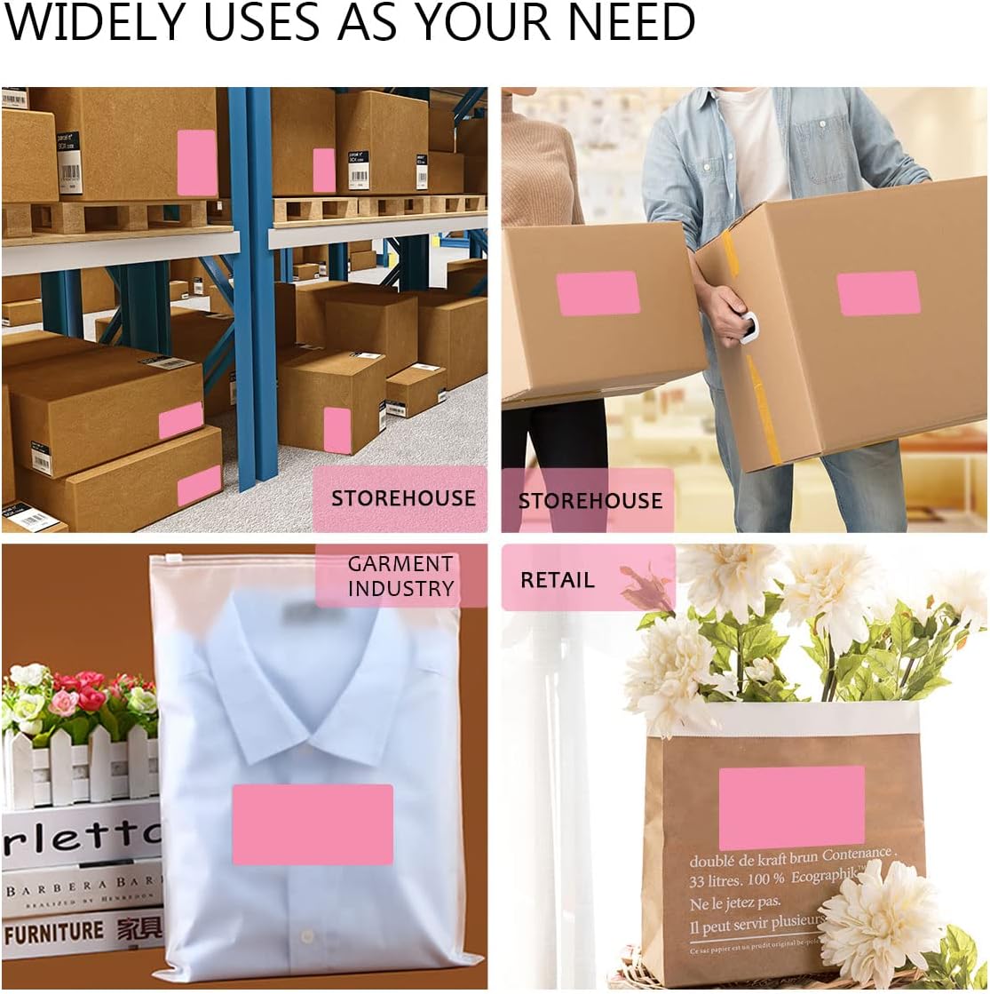 PARLAIM 3 X 5 Inch Rectangle Adhesive Color Coding Stickers,Square Inventory Stickers -250 Per Dispenser Box (Fluorescent Green)