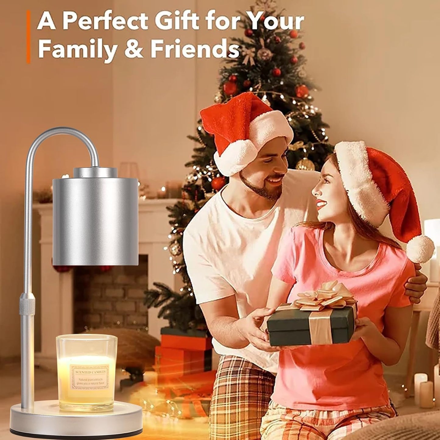 CASTLELIFE Candle Warmer Lamp with Timer & Dimmer, Height Adjustable Electric Wax Melt Warmer for Jar Candles, Gifts for Mom Home Decor, Black