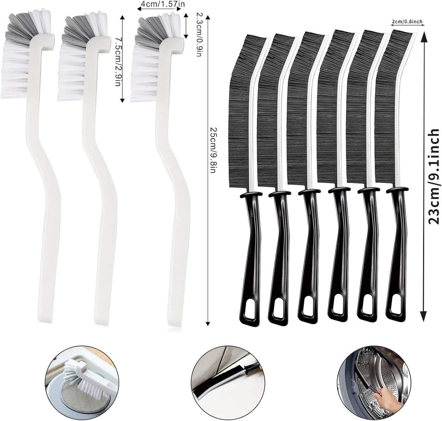 18Pcs Crevice Gap Cleaning Brush,Door Window Track Groove Corner Crevice Cleaning Brushes for Cleaning Window Grooves, Bathroom, Toilet Corner, Kitchen, Faucet, Sink