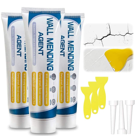3 Pcs Drywall Repair Kit, Wall Mending Agent, Wall Patch Repair Kit with Scraper, Multi-Functional Drywall Patch Paste Repair Kit for DIY Home Fix