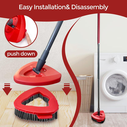 Spin Mop Scrub Brush Head Compatible with EasyWring 1-Tank System, 2 Pack Hard Bristle Brush for Tile, Tub, Bathroom & Kitchen Cleaning