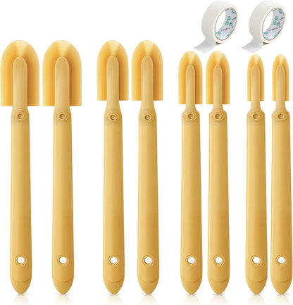 8 Pcs Silicone Caulking Tool Kit 4 Sizes Caulk Finishing Tool with 2 Roll White Masking Tape Reusable Sealant Spatula Spreader for Corner Gap Seam Brick Skirting Kitchen Bathroom