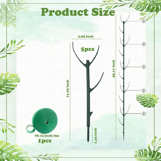 Stackable Monstera Moss Pole - 10 PCS Coir Plant Support Stakes for Indoor Plants, Bendable Totem Pole for Climbing Vines, Money Plant | Durable Indoor Plant Stakes (10 Pack)