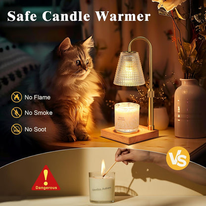Hong-in Candle Warmer Lamp with Timer-Dimmable Adjustable Height Candle Lamp Warmer, Birthday Gifts for Women Mom Her, Housewarming Office Home Decor,Wax Warmer for Scented Wax Jar Candles