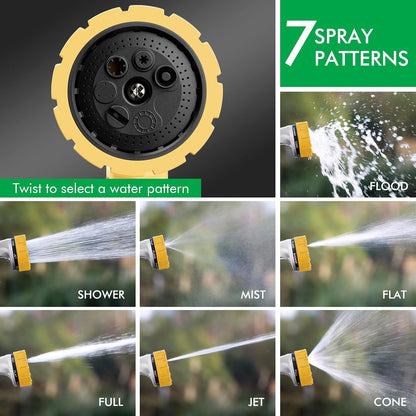 RESTMO Heavy Duty Hose Nozzle, Metal Garden Water Hose Sprayer with 7 Watering Patterns, Thumb Control, On Off Valve, High Pressure Nozzle Sprayer for Watering Plants, Car and Pet Washing, Bronze