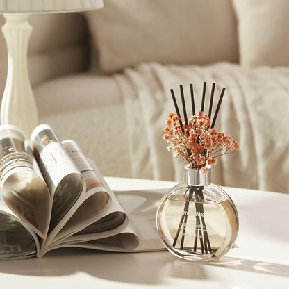 Flower Reed Diffuser Set 5.07oz Satin Rose Scent Diffuser with Sticks Home Fragrance Reed Diffuser for Bathroom Shelf Decor