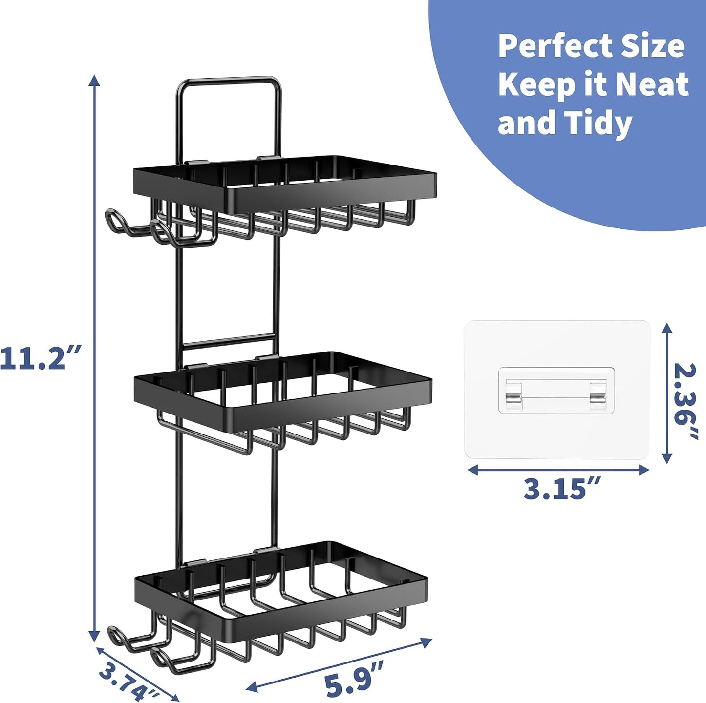Moforoco Double Soap Bar Holder for Shower, No Drilling, 304 Stainless Steel, Wall Mounted Soap Holder with 4 Hooks and Razor Holder, Shower Rack Soap Tray Bar Soap for Bathroom Accessories Organizer