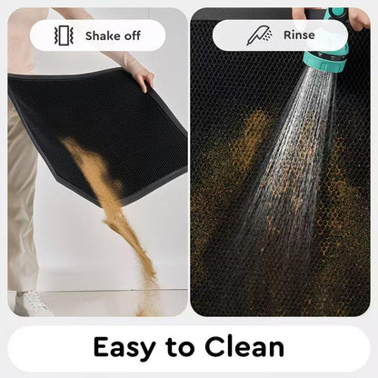 Non-Slip Rubber Backing Dirt Trapping Mat, 3-Layer Mesh Design Washable Entryway Rug, Heavy Duty Shoe Scraper for Indoor Outdoor Entrance Garage Patio (20×31 in)