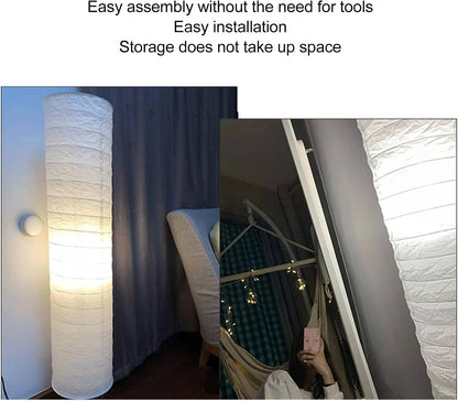 Rice Paper Floor Lamp Shade, Paper Floor Lampshade Light Accessories, Foldable Rice Paper Lamp Replacement Shade, Light Bulb Cage Guard for Living Room, 37 Inch