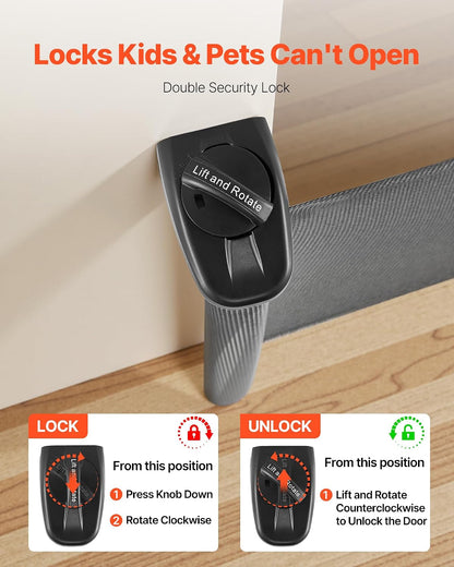 VEVOR Retractable Baby Gate, Extends to 202.7 inch Extra Wide, 39 inch Tall, with Reinforced Fiberglass Strips, Avoids Crawling Through, Mesh Dog Gate for Decks, Doorways, Garages, Indoor, Black